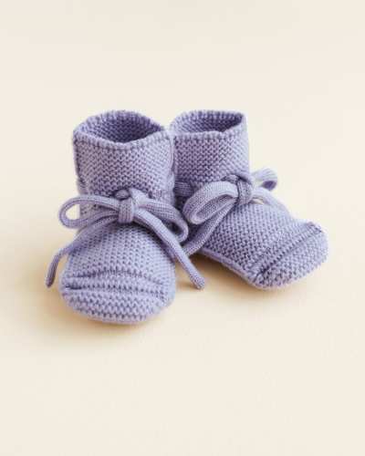 Buciki z wełny merino Hvid - Lilac / 9-15 M 