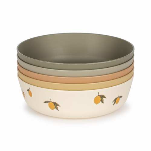 Zestaw miseczek PLA 5-PAC Konges Sloejd - LEMON MIX