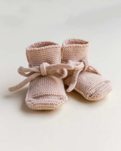 Buciki z wełny merino Hvid - Apricot / 9-15 M   
