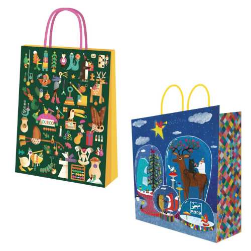 Torba papierowa świąteczna duża 32x12x40cm - DJECO