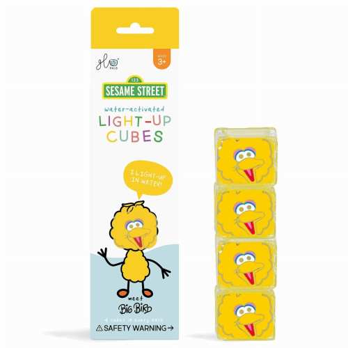 Kostki sensoryczne świecące w wodzie Wielki Ptak, Ulica Sezamkowa Glo Pals - Żółty i Pomarańczowy
