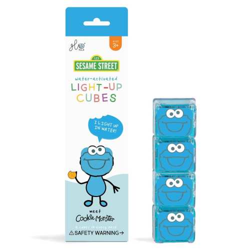 Kostki sensoryczne świecące w wodzie Ciasteczkowy Potwór, Ulica Sezamkowa Glo Pals - Niebieski