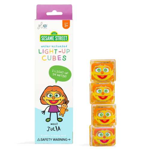 Kostki sensoryczne świecące w wodzie Julia Ulica Sezamkowa,  Glo Pals - Pomarańczowy