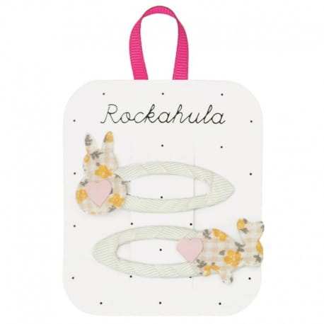  2 spinki do włosów Rockahula Kids - Ditsy Hoppy Bunny