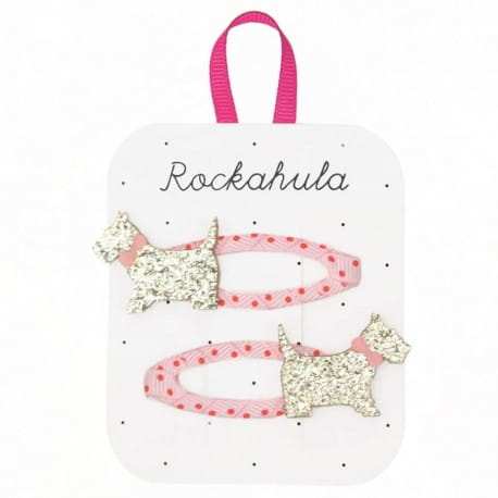  2 spinki do włosów Rockahula Kids - Spotty Scottie Dog