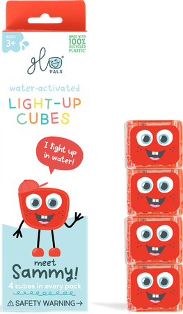 Kostki sensoryczne świecące w wodzie Sammy, Glo Pals - Czerwony