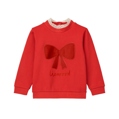 Bluza RAKEL Liewood - HOLIDAY BOW DARK RED / APPLE RED