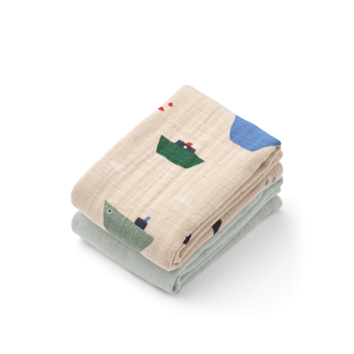 Otulacz muślinowy Lewis 2-pack Liewood - SAILING / DOVE BLUE MIX
