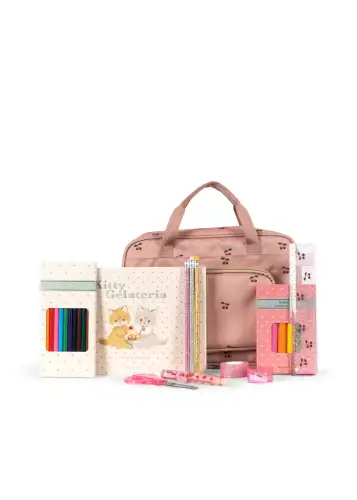 Torba podróżna z akcesoriami papierniczymi Konges Sloejd - CHERRY