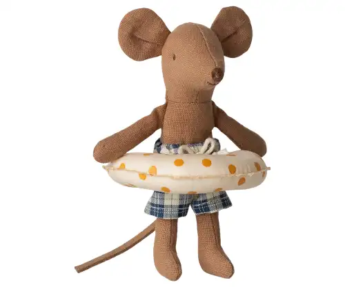 Myszka plażowa z kołem, Młodszy Brat, Maileg - Yellow dots