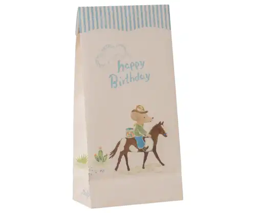 Torebki na prezenty Happy birthday - 12szt, Maileg  - Cowboy