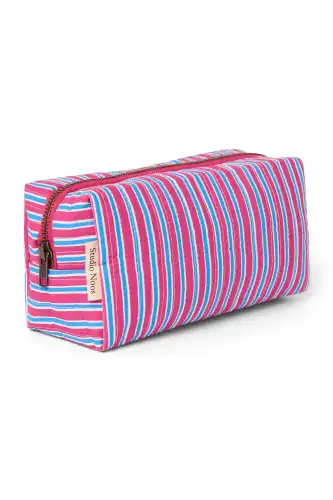 Kosmetyczka Poplin Striped Pouch, Studio Noos -Raspberry