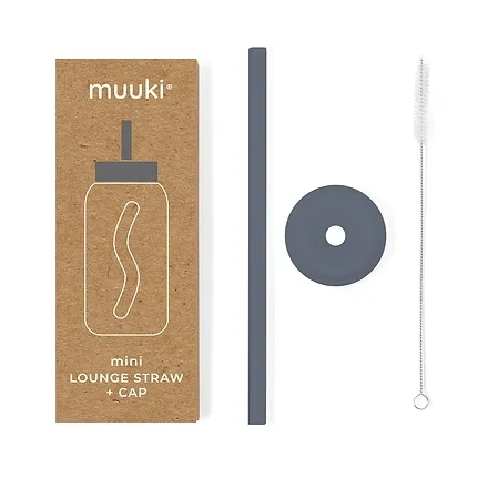 Mini Lounge Straw + Cap Muuki - Smoke Grey