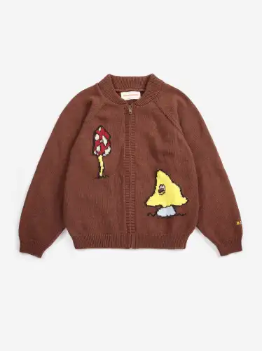 Kardigan z zamkiem Mush Monster Duo BOBO CHOSES - DARK BROWN