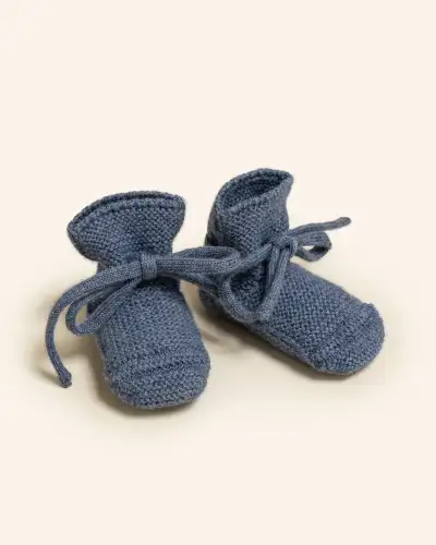 Buciki z wełny merino Hvid - Denim / 0-9M 