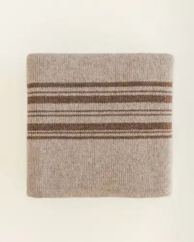 Koc Gilbert z wełny merino HVID - Sand / Walnut 