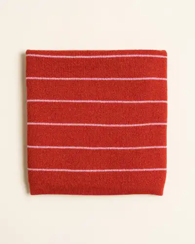Koc Harry z wełny merino HVID - Red / Cotton candy