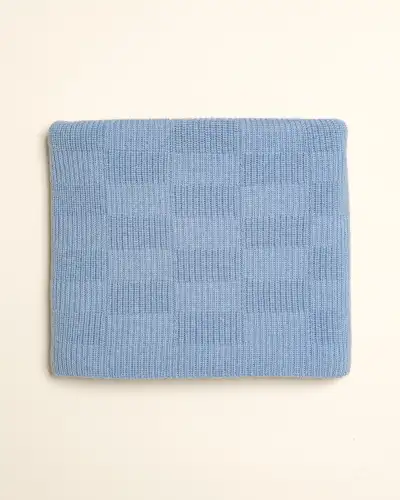 Koc Ivy z wełny merino HVID - Light Blue