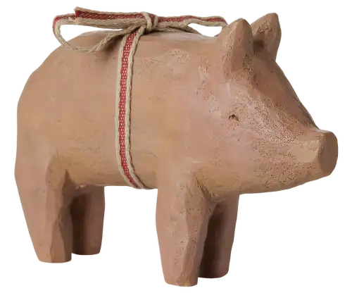 Drewniana świnka ze wstążką Maileg - Medium