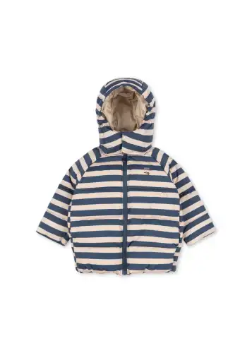 Kurtka puchowa NUKA Konges Sloejd - BLEU NOIR STRIPE