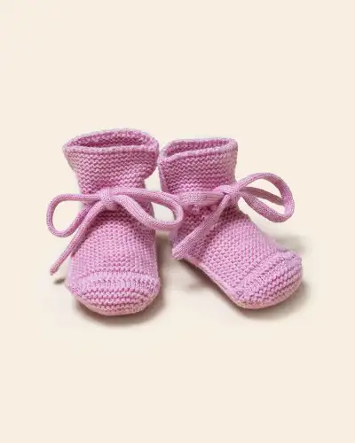 Buciki z wełny merino Hvid - Cotton candy / 0-9M