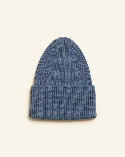 Czapka Fonzie KIDS z wełny merino HVID - Denim