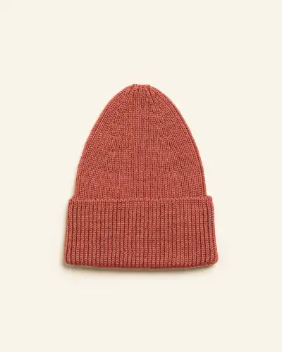 Prążkowana czapka Fonzie ADULT Hvid z wełny merino - Wild berry