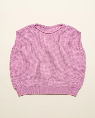 Kamizelka dziecięca Harvey KIDS z wełny merino Hvid - Cotton candy