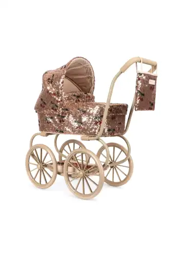 Cekinowy wózek / gondola dla lalek MINNIE Konges Sloejd - CHERRY SEQUIN